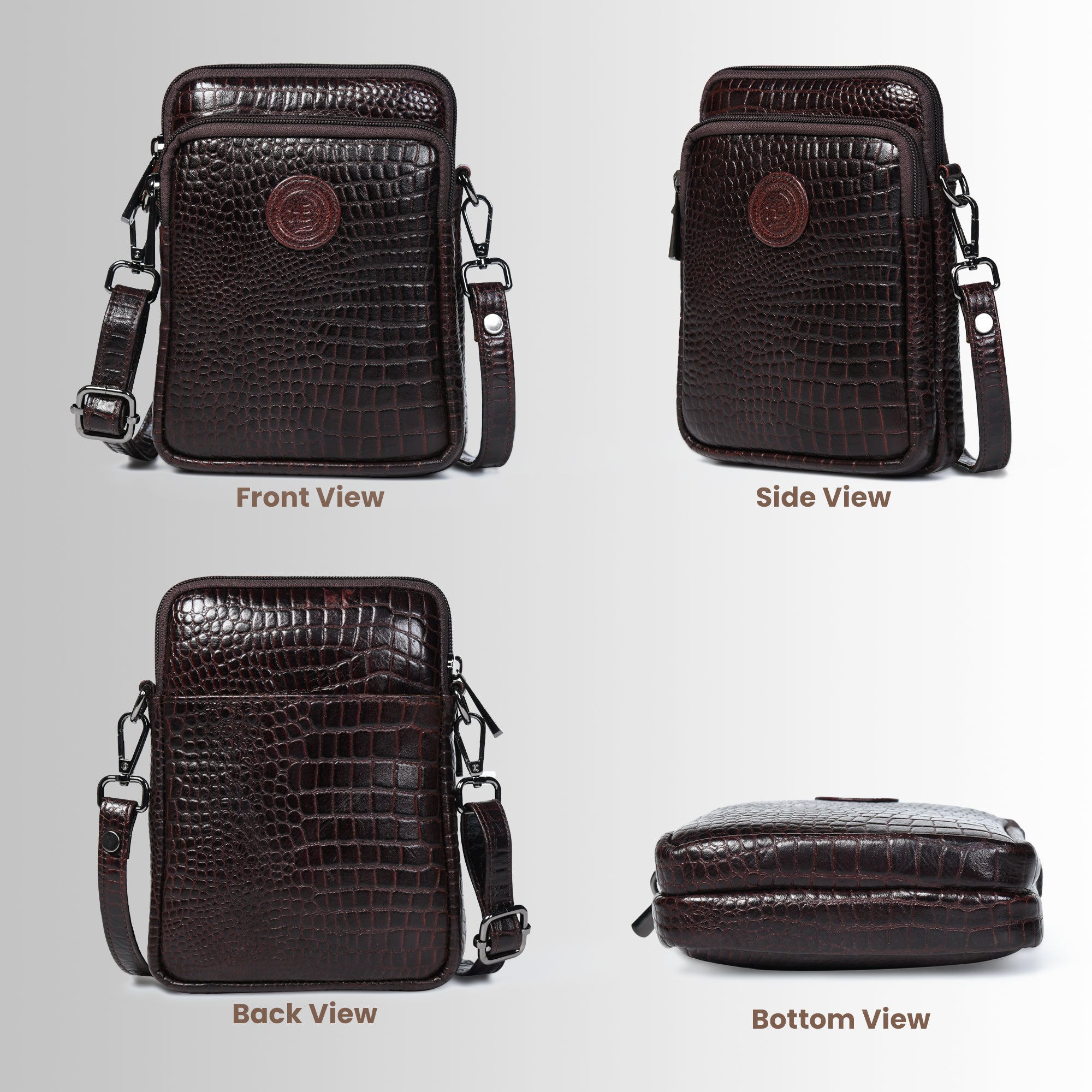 Croc Luxe Leather Sling Bag